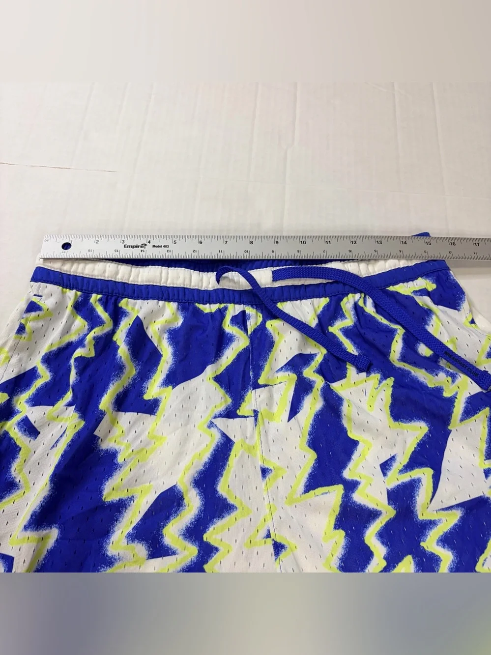 Jordan Royal Blue, White & Neon Yellow Zigzag Basketball Shorts